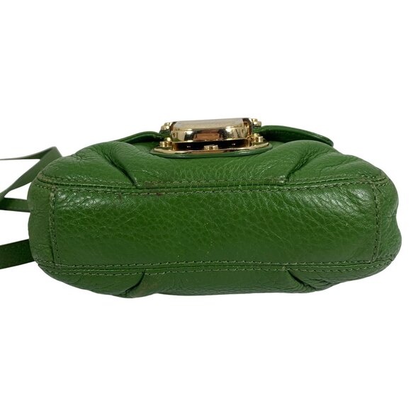 Michael Kors Crossbody Bag, Small, Green w/ Gold Buckle & Hardware, Adjustable - Picture 6 of 16